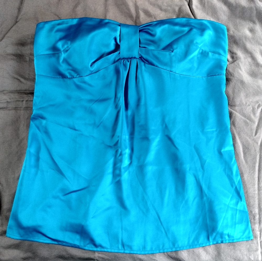Loft Strapless Light Blue Top Size 6